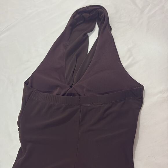 My Michelle Vintage Y2k Womens Small Brown Halter Mini Dress Western Festival - Picture 3 of 7